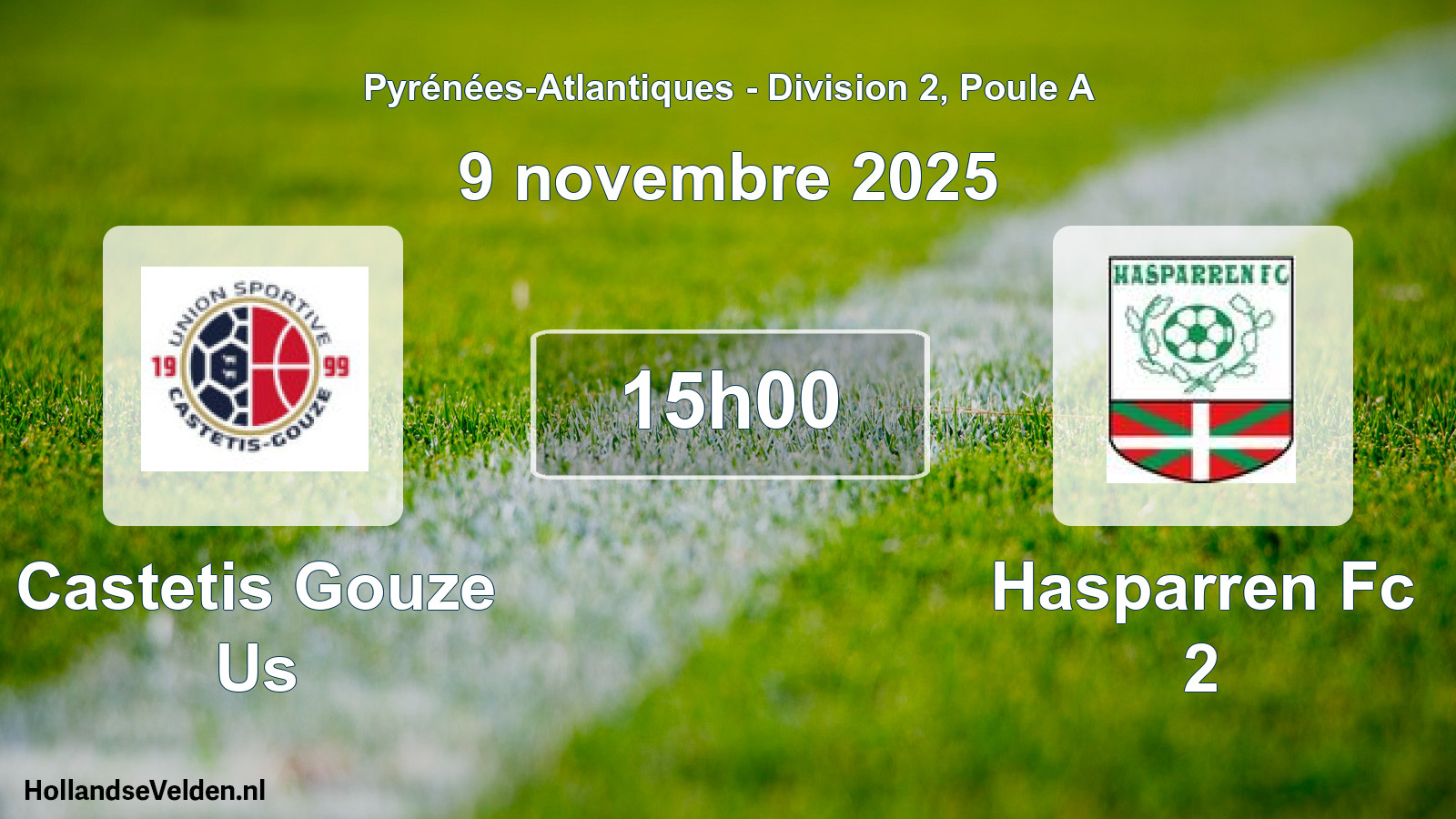 Geplande wedstrijd: Castetis Gouze Us - Hasparren Fc 2 (9 november 2025)
