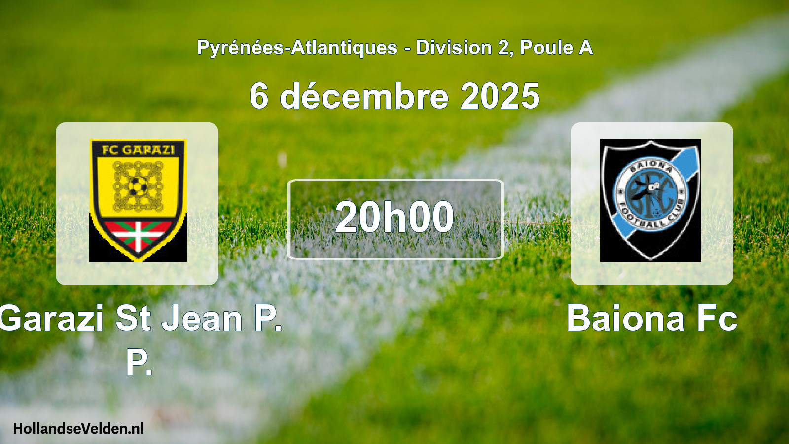 Geplande wedstrijd: Garazi St Jean P. P. - Baiona Fc (6 décembre 2025)