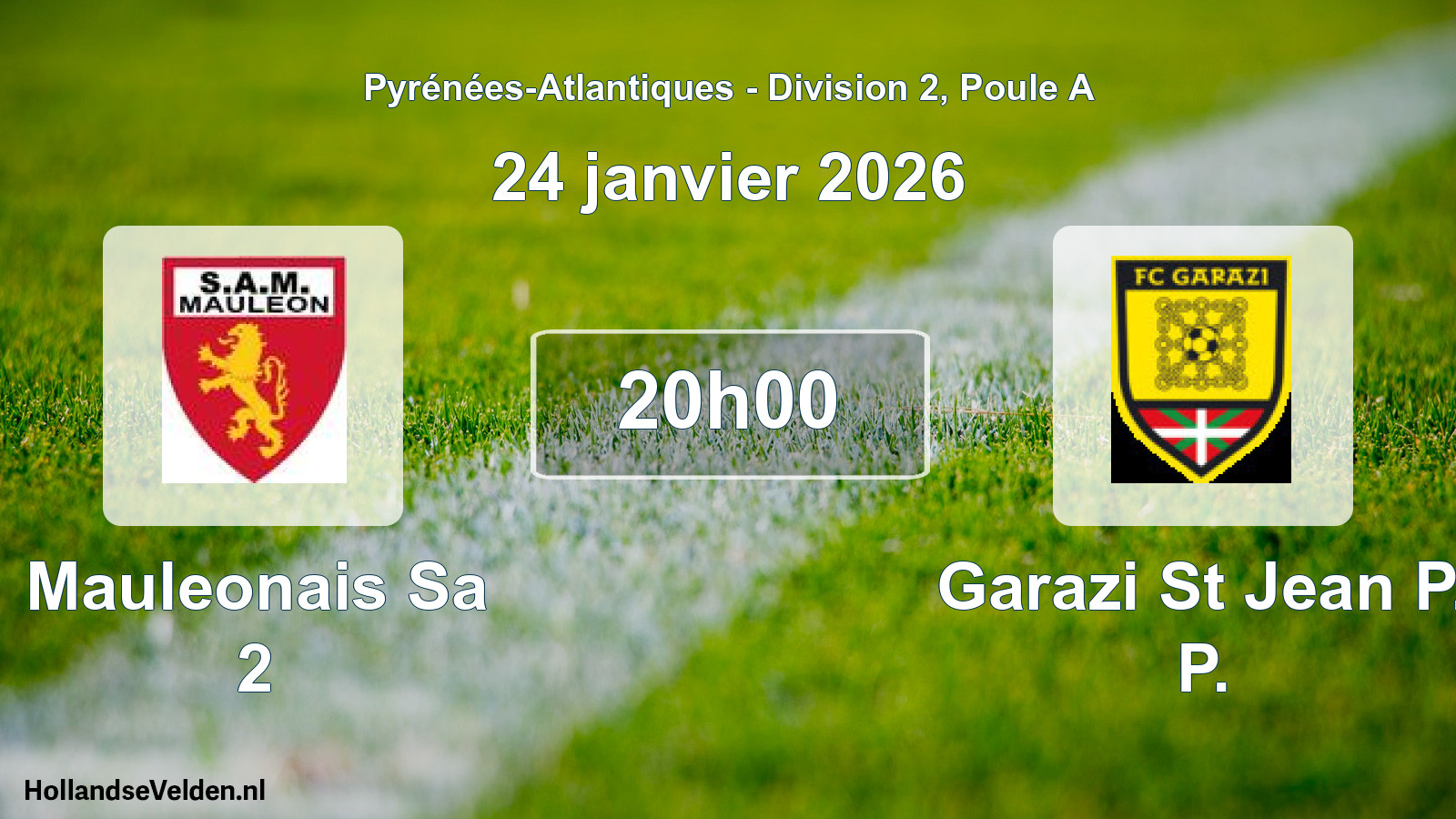 Scheduled Match: Mauleonais Sa 2 - Garazi St Jean P. P. (24 January 2026)