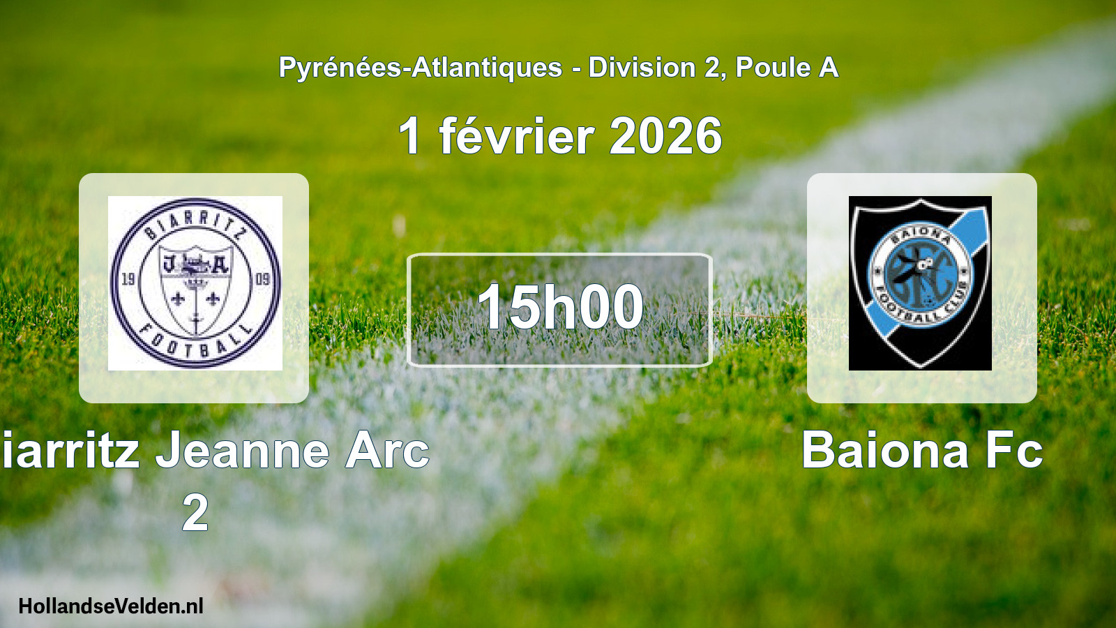 Geplande wedstrijd: Biarritz Jeanne Arc 2 - Baiona Fc (1 février 2026)