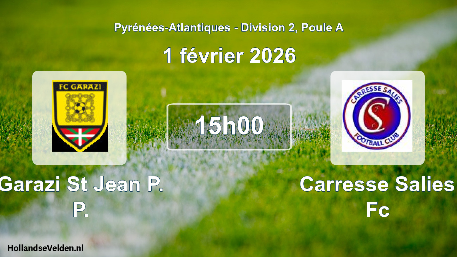 Scheduled Match: Garazi St Jean P. P. - Carresse Salies Fc (1 February 2026)