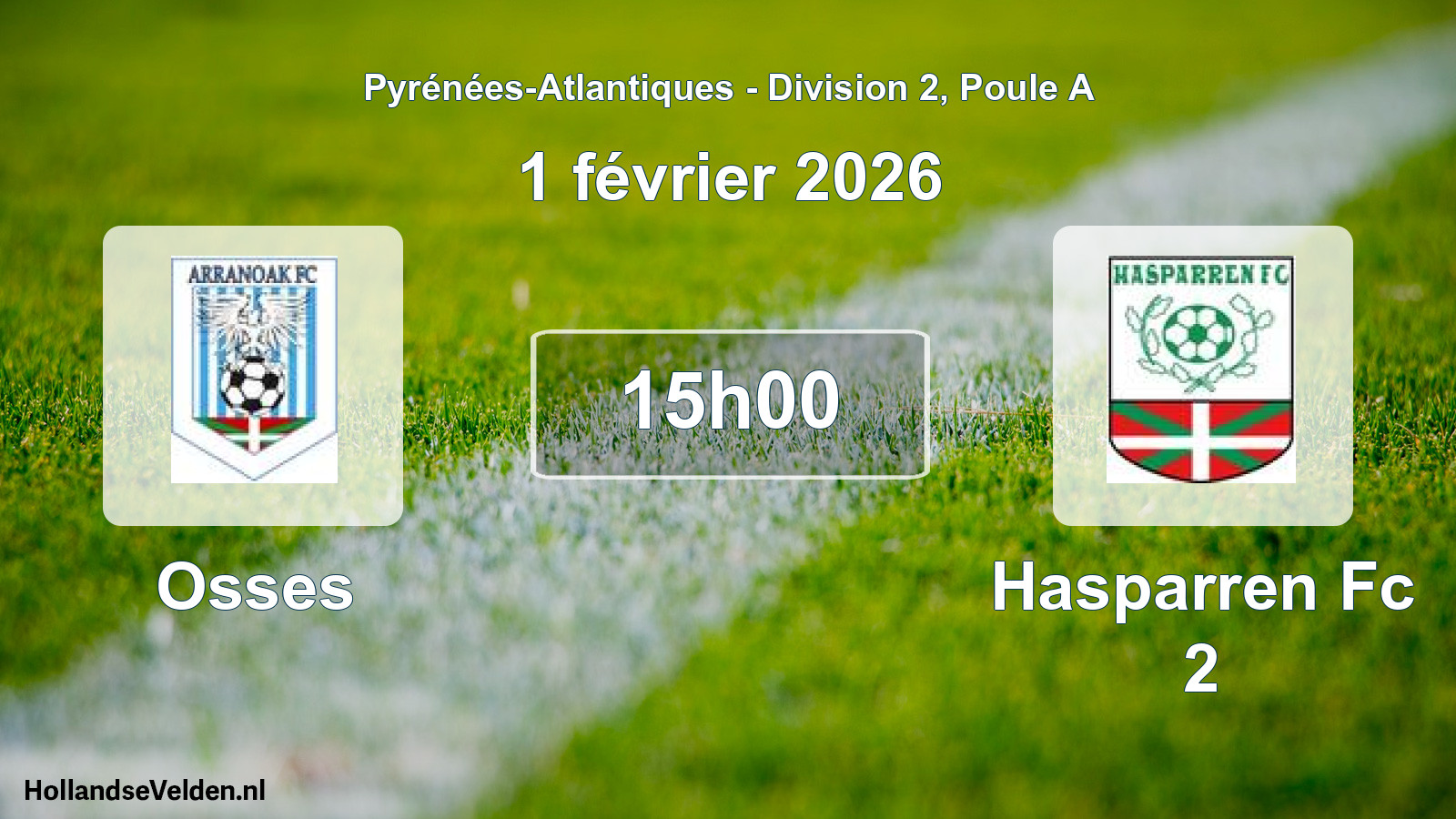 Geplande wedstrijd: Osses - Hasparren Fc 2 (1 février 2026)