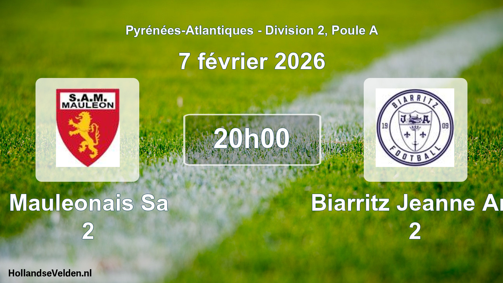 Geplande wedstrijd: Mauleonais Sa 2 - Biarritz Jeanne Arc 2 (7 février 2026)