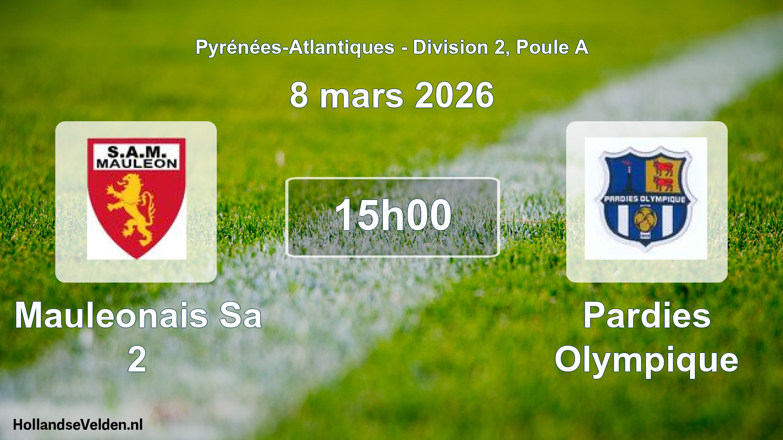 Geplande wedstrijd: Mauleonais Sa 2 - Pardies Olympique (8 mars 2026)