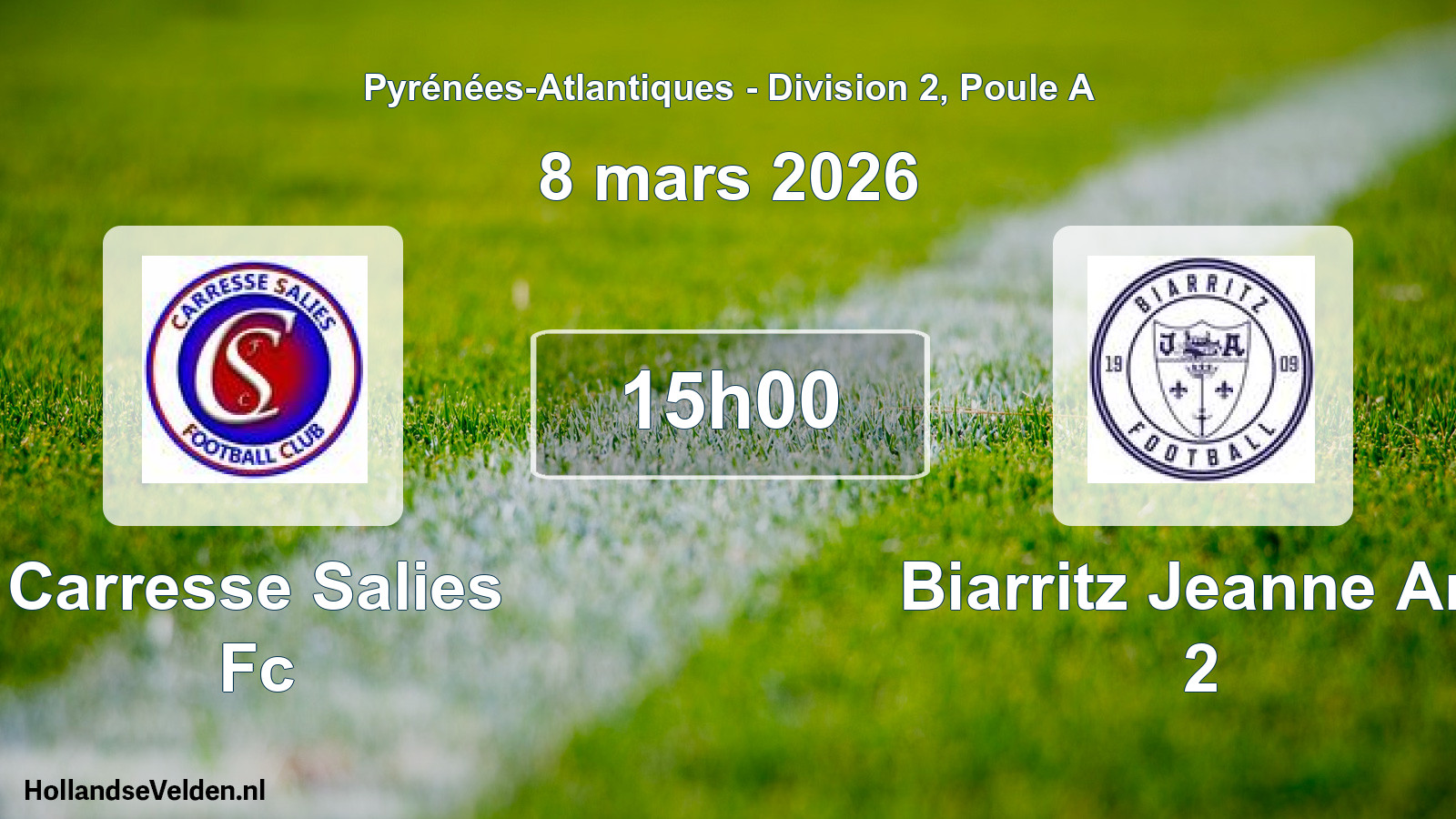 Scheduled Match: Carresse Salies Fc - Biarritz Jeanne Arc 2 (8 March 2026)