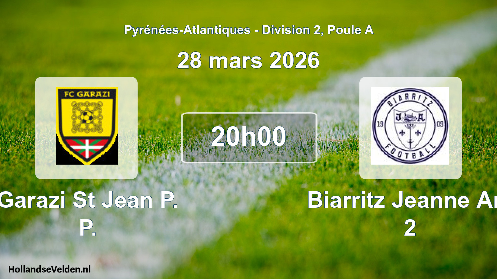 Geplande wedstrijd: Garazi St Jean P. P. - Biarritz Jeanne Arc 2 (28 mars 2026)