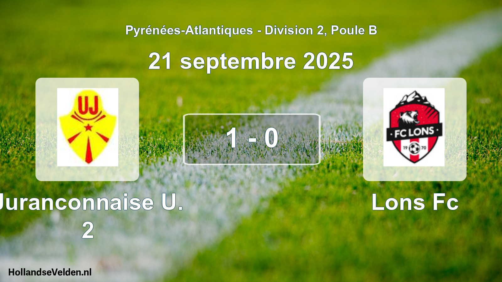Gespeelde wedstrijd: Juranconnaise U. 2 - Lons Fc 1 - 0 (21 septembre 2025)