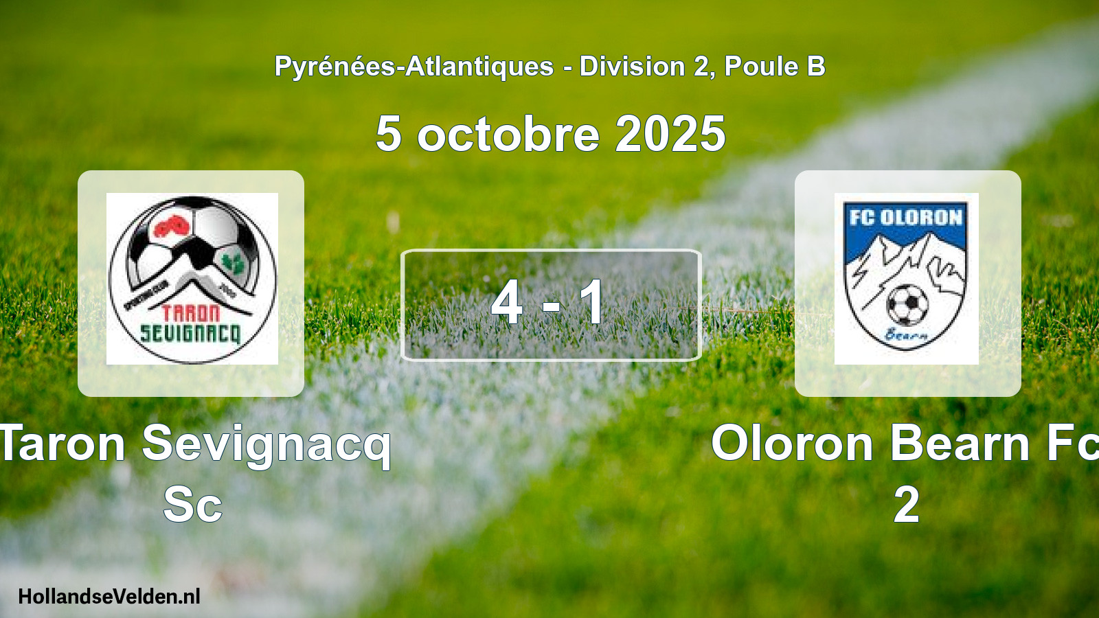 Gespeelde wedstrijd: Taron Sevignacq Sc - Oloron Bearn Fc 2 4 - 1 (5 octobre 2025)
