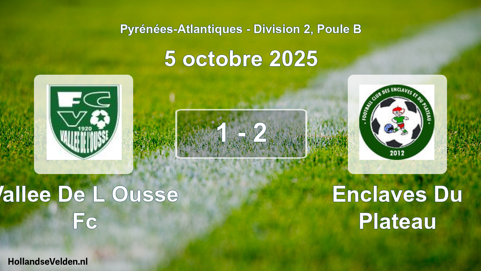 Gespeelde wedstrijd: Vallee De L Ousse Fc - Enclaves Du Plateau 1 - 2 (5 octobre 2025)