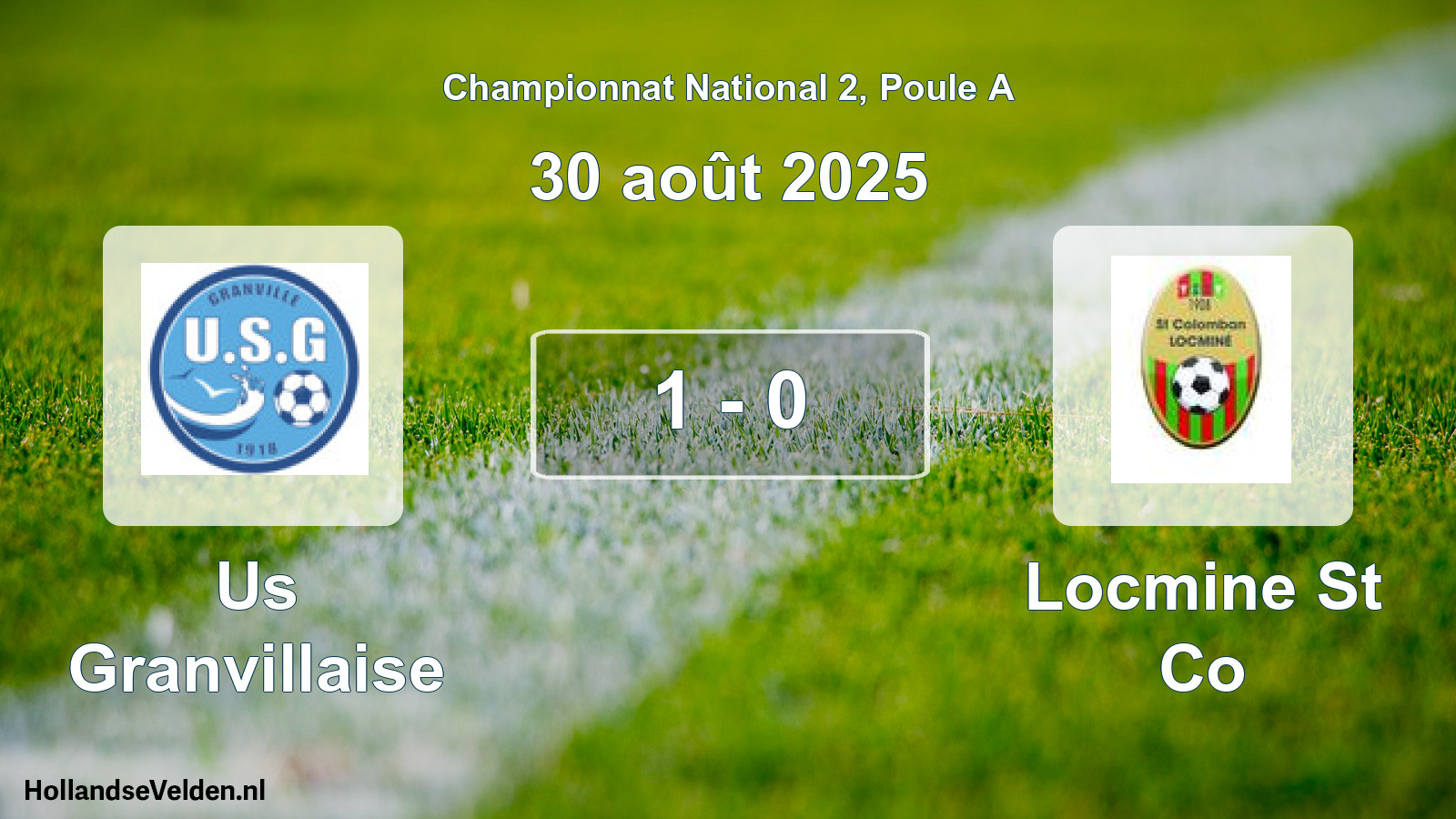 Gespeelde wedstrijd: Us Granvillaise - Locmine St Co 1 - 0 (30 août 2025)