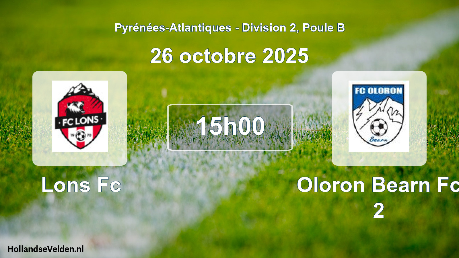 Geplande wedstrijd: Lons Fc - Oloron Bearn Fc 2 (26 octobre 2025)