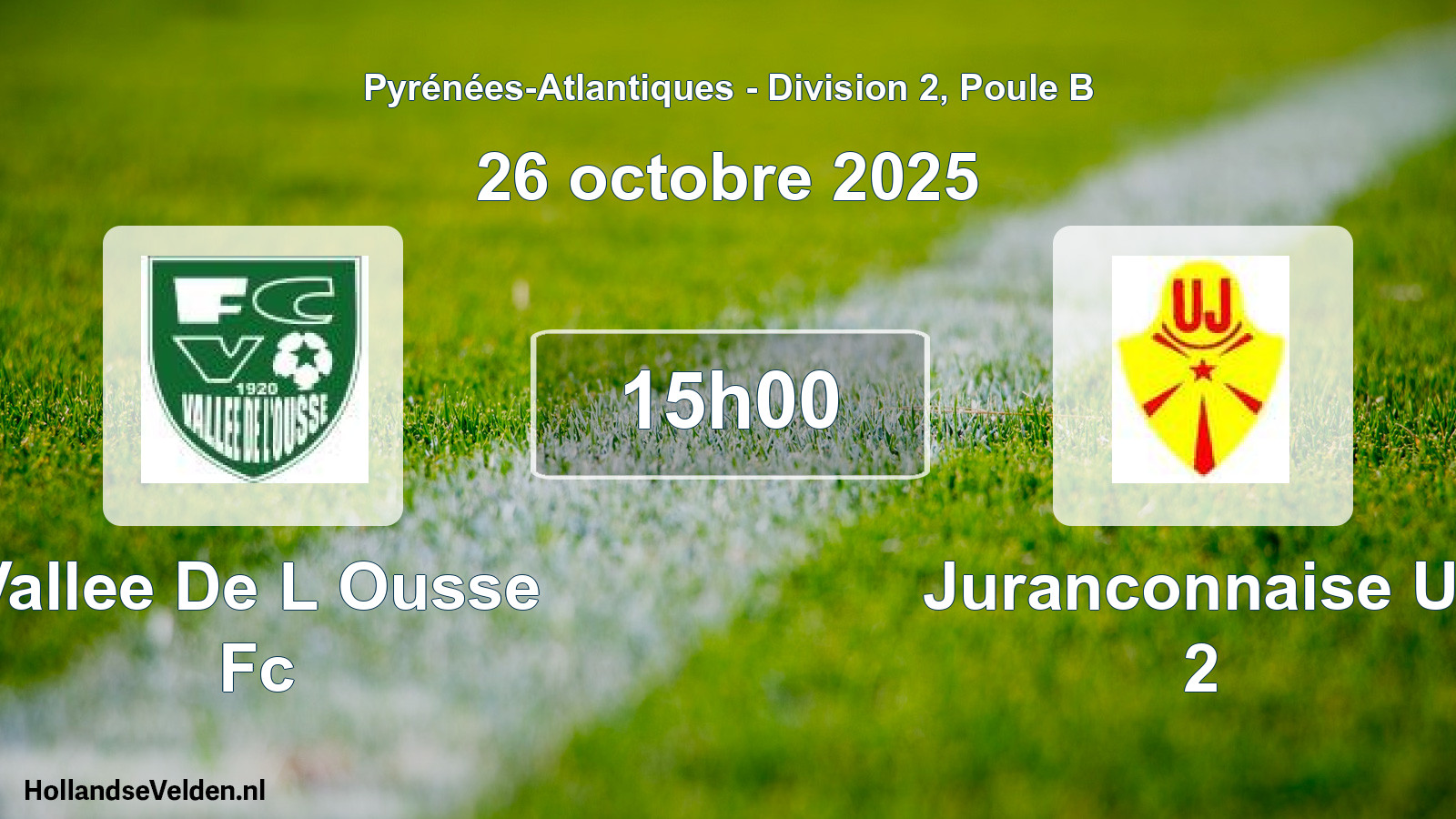 Scheduled Match: Vallee De L Ousse Fc - Juranconnaise U. 2 (26 October 2025)