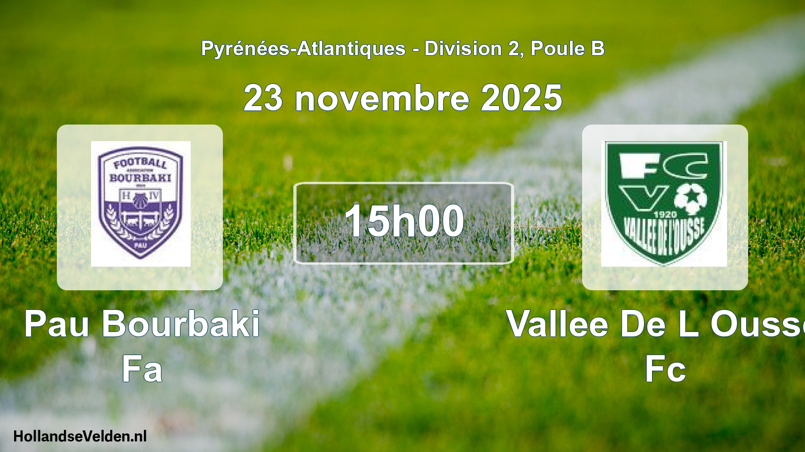 Scheduled Match: Pau Bourbaki Fa - Vallee De L Ousse Fc (23 November 2025)