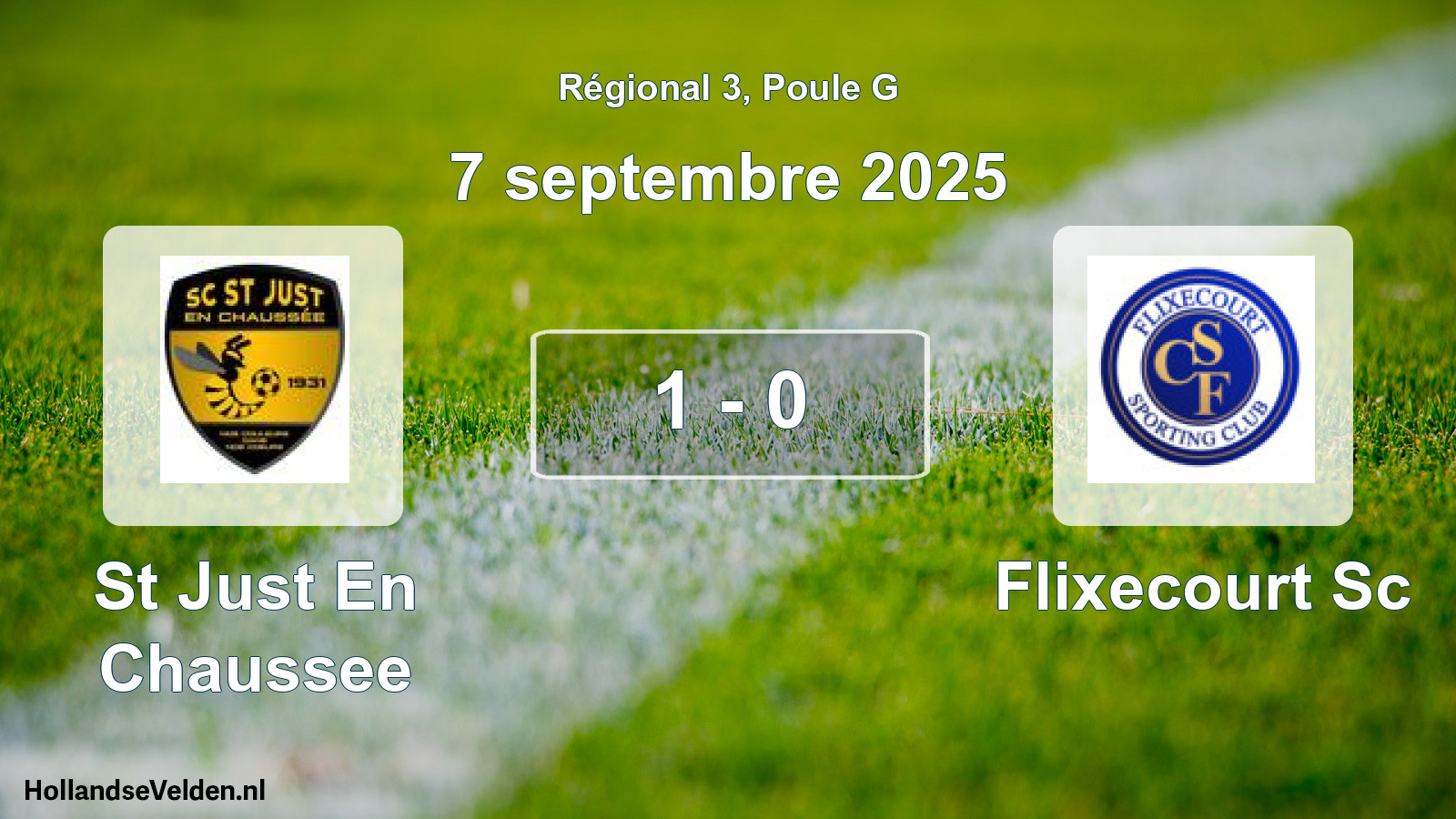 Total number of matches played: St Just En Chaussee - Flixecourt Sc 1 - 0 (7 September 2025)