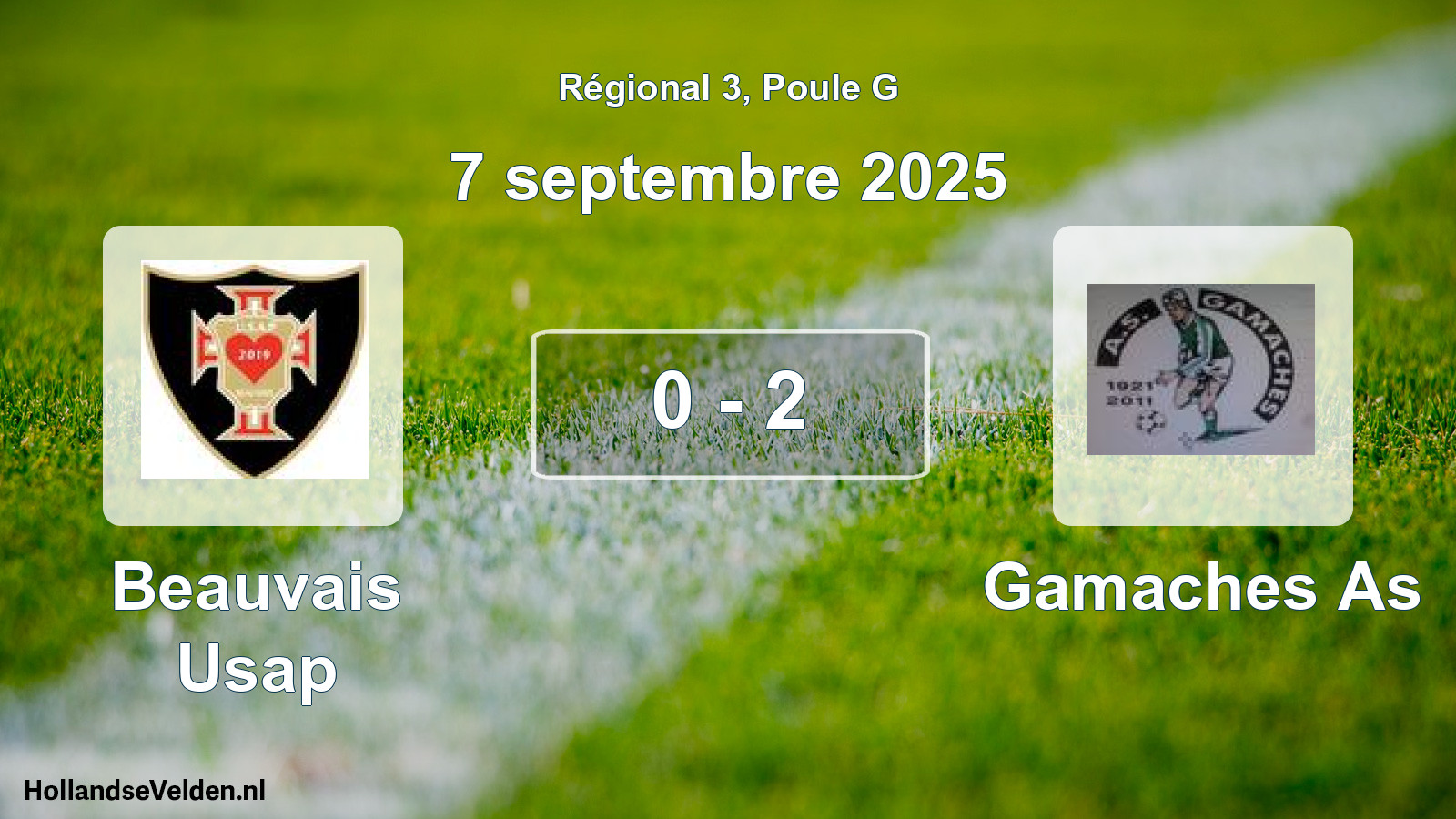 Total number of matches played: Beauvais Usap - Gamaches As 0 - 2 (7 September 2025)