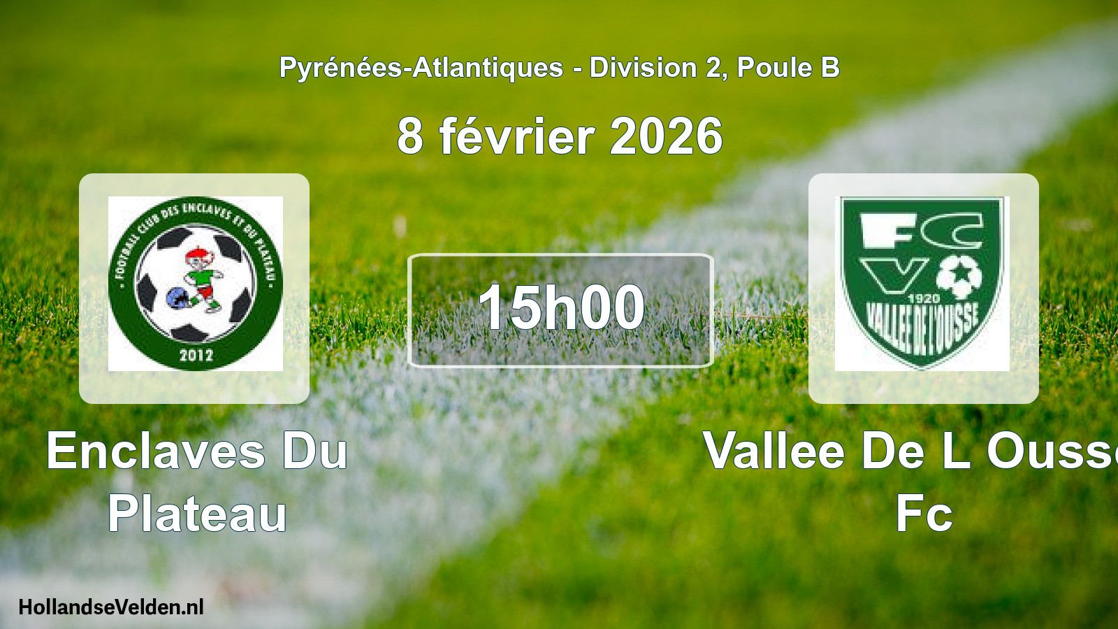 Geplande wedstrijd: Enclaves Du Plateau - Vallee De L Ousse Fc (8 février 2026)