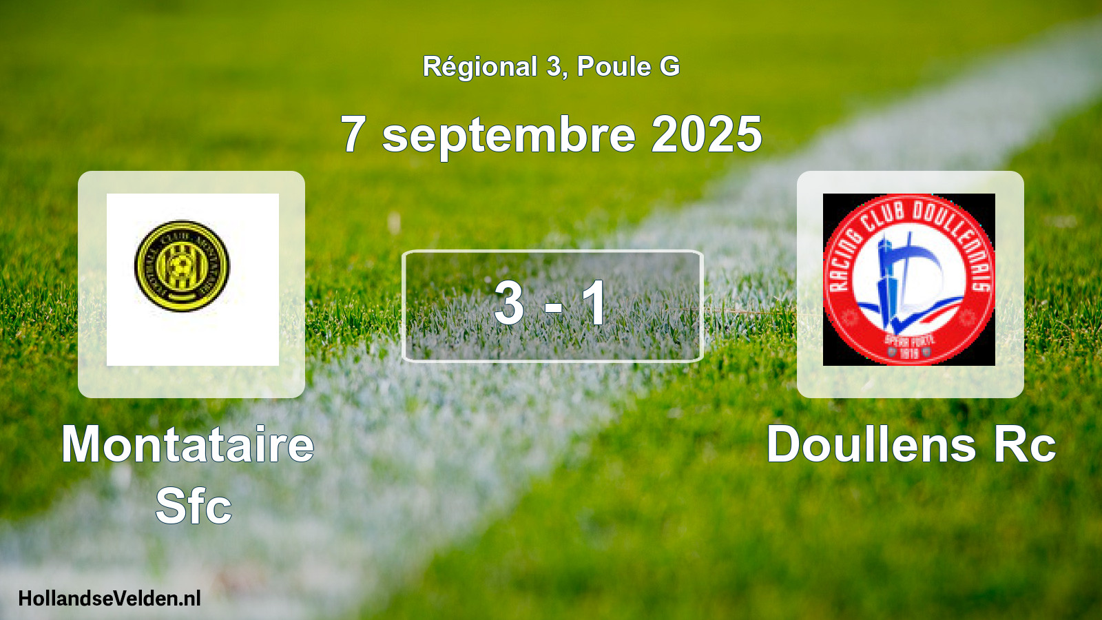 Gespeelde wedstrijd: Montataire Sfc - Doullens Rc 3 - 1 (7 september 2025)