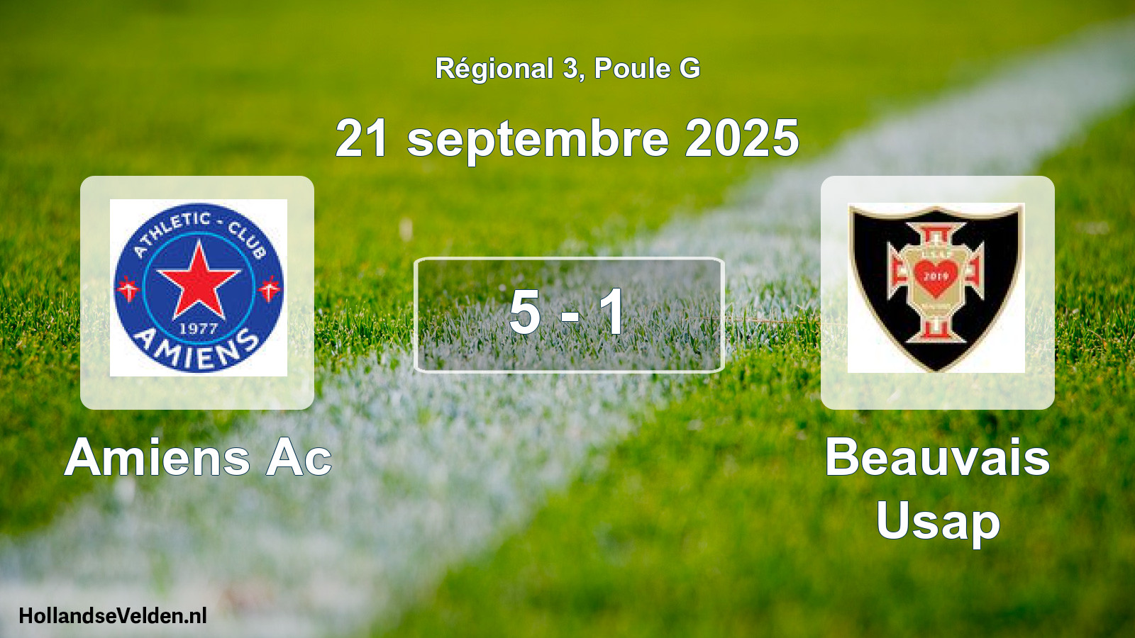 Total number of matches played: Amiens Ac - Beauvais Usap 5 - 1 (21 September 2025)