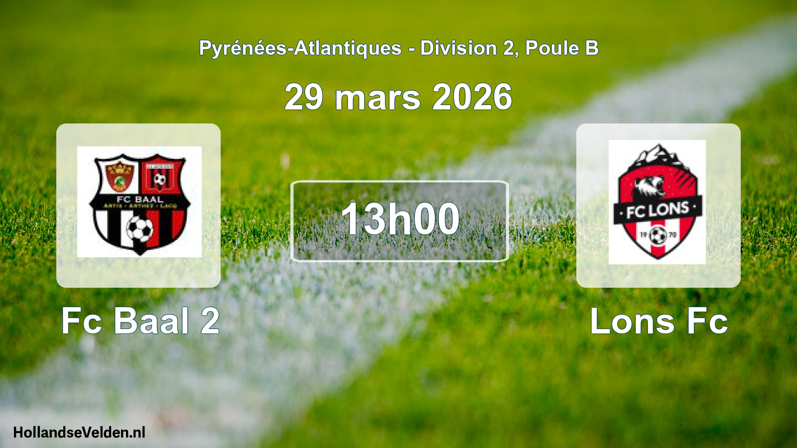 Scheduled Match: Fc Baal 2 - Lons Fc (29 March 2026)