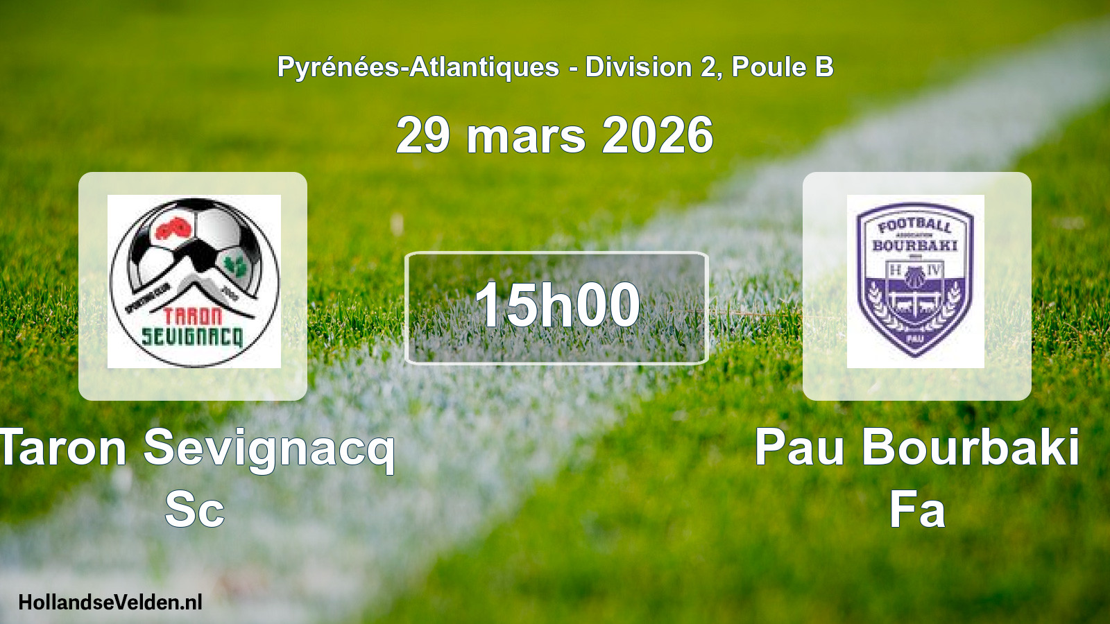 Scheduled Match: Taron Sevignacq Sc - Pau Bourbaki Fa (29 March 2026)