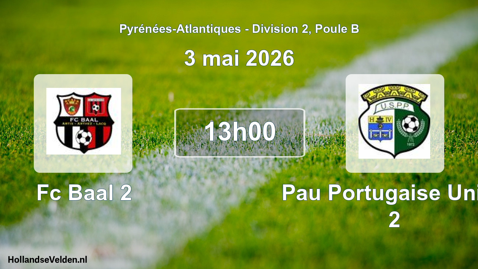 Geplande wedstrijd: Fc Baal 2 - Pau Portugaise Union 2 (3 mai 2026)