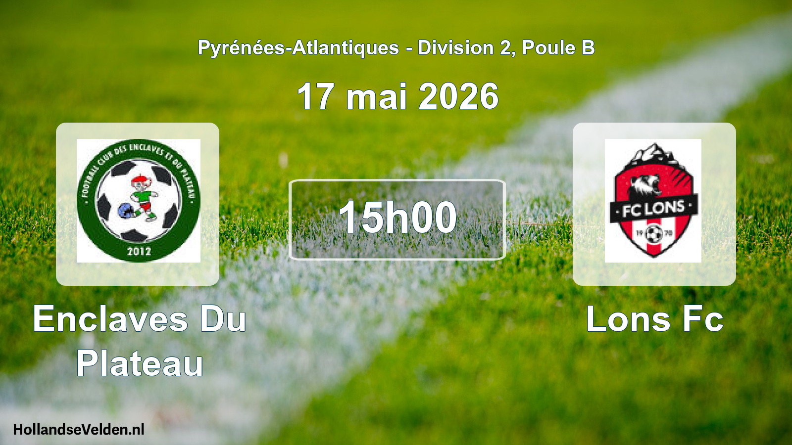 Geplande wedstrijd: Enclaves Du Plateau - Lons Fc (17 mai 2026)