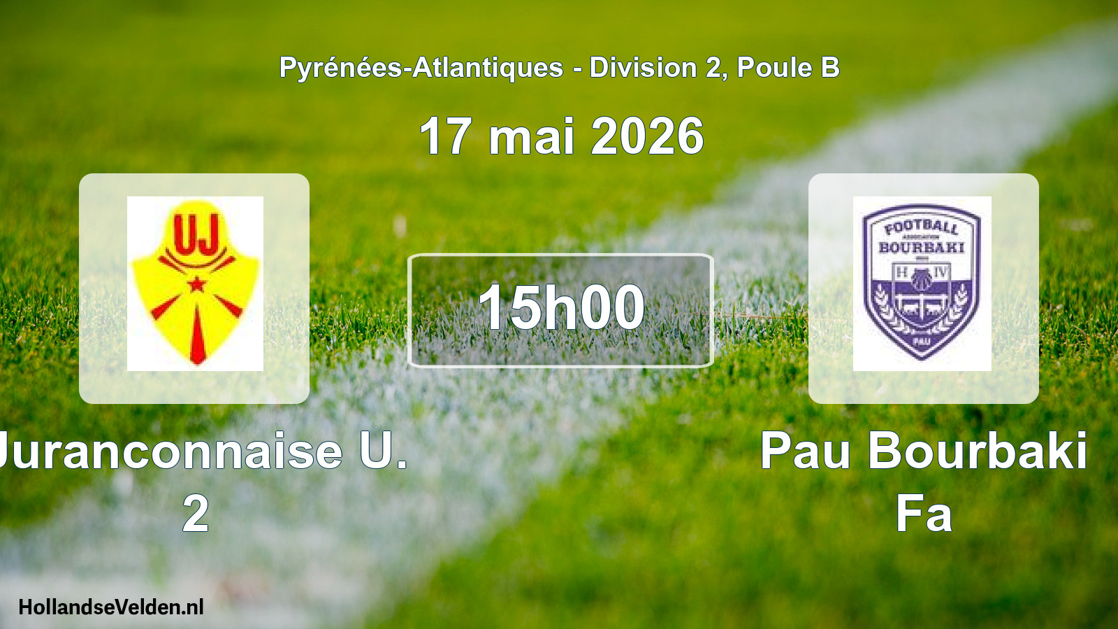Geplande wedstrijd: Juranconnaise U. 2 - Pau Bourbaki Fa (17 mai 2026)