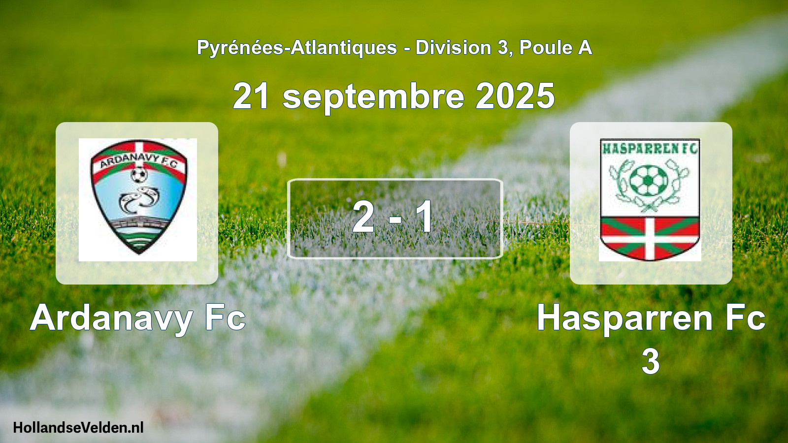 Total number of matches played: Ardanavy Fc - Hasparren Fc 3 2 - 1 (21 September 2025)