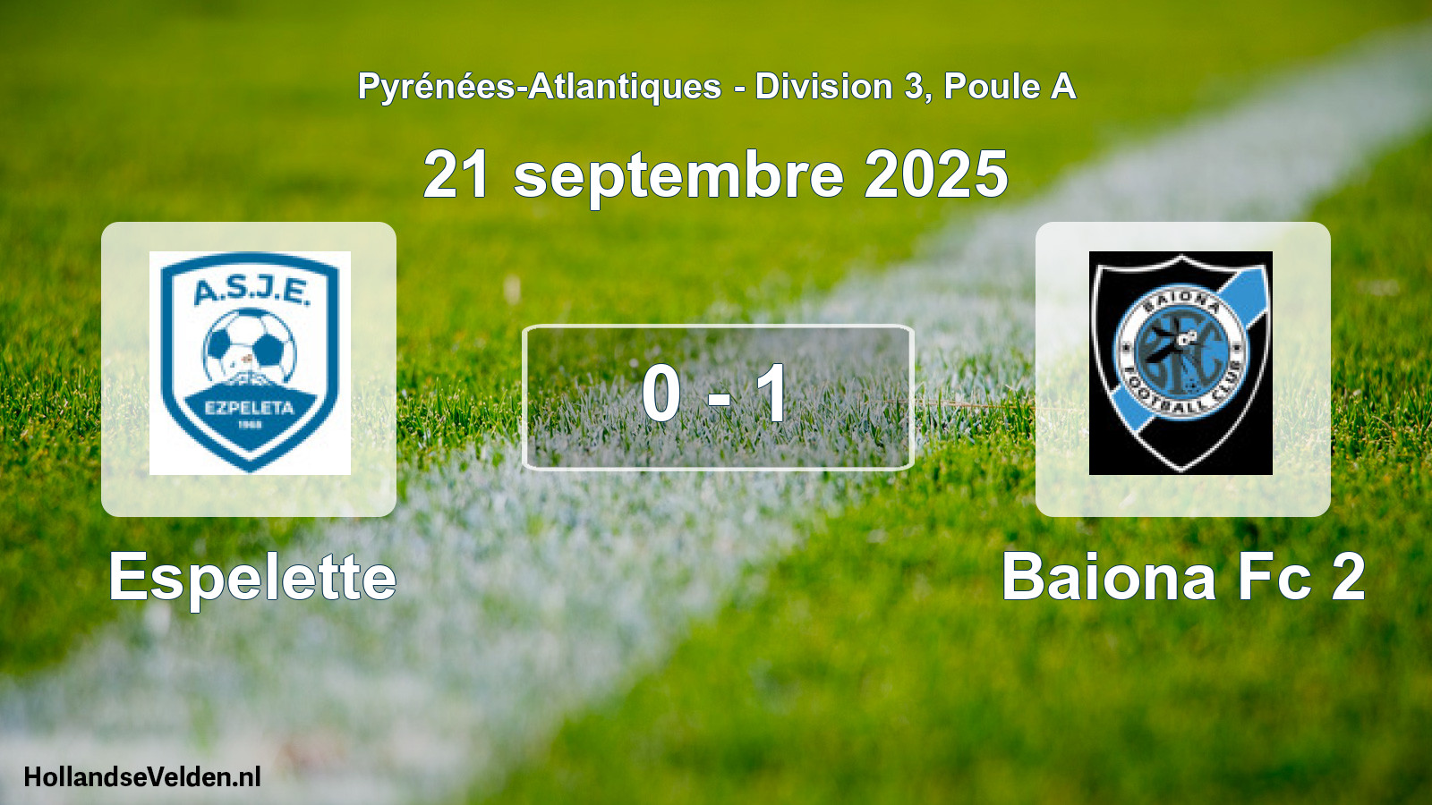 Gespeelde wedstrijd: Espelette - Baiona Fc 2 0 - 1 (21 septembre 2025)
