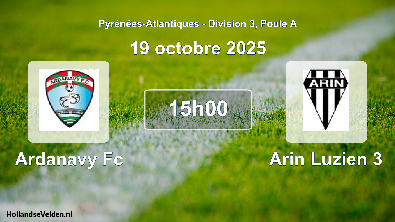 Geplande wedstrijd: Ardanavy Fc - Arin Luzien 3 (19 octobre 2025)