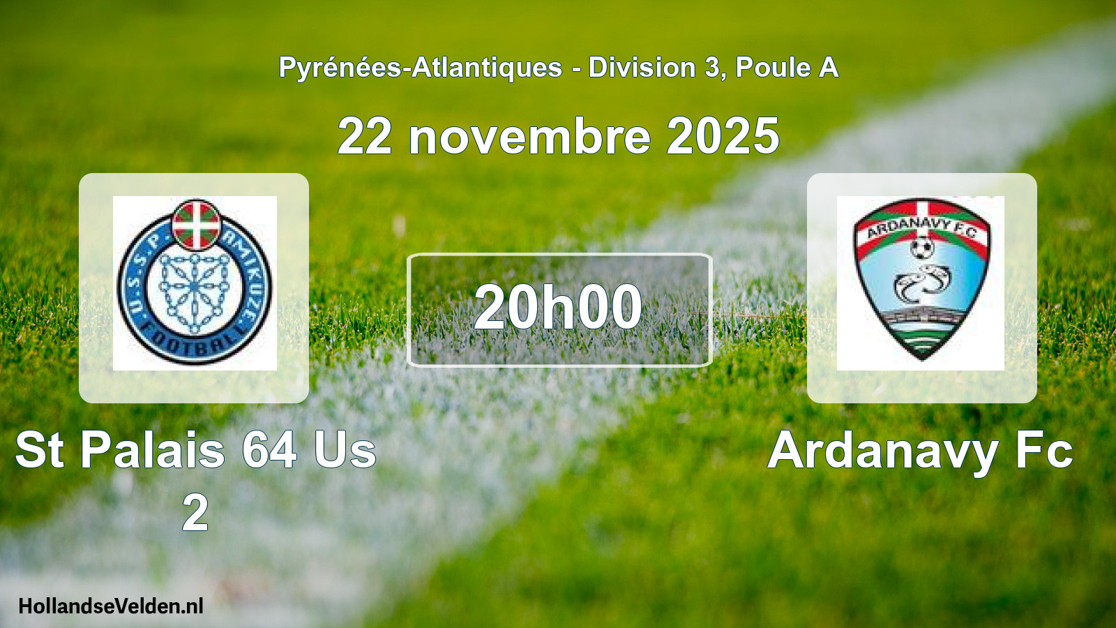 Geplande wedstrijd: St Palais 64 Us 2 - Ardanavy Fc (22 novembre 2025)