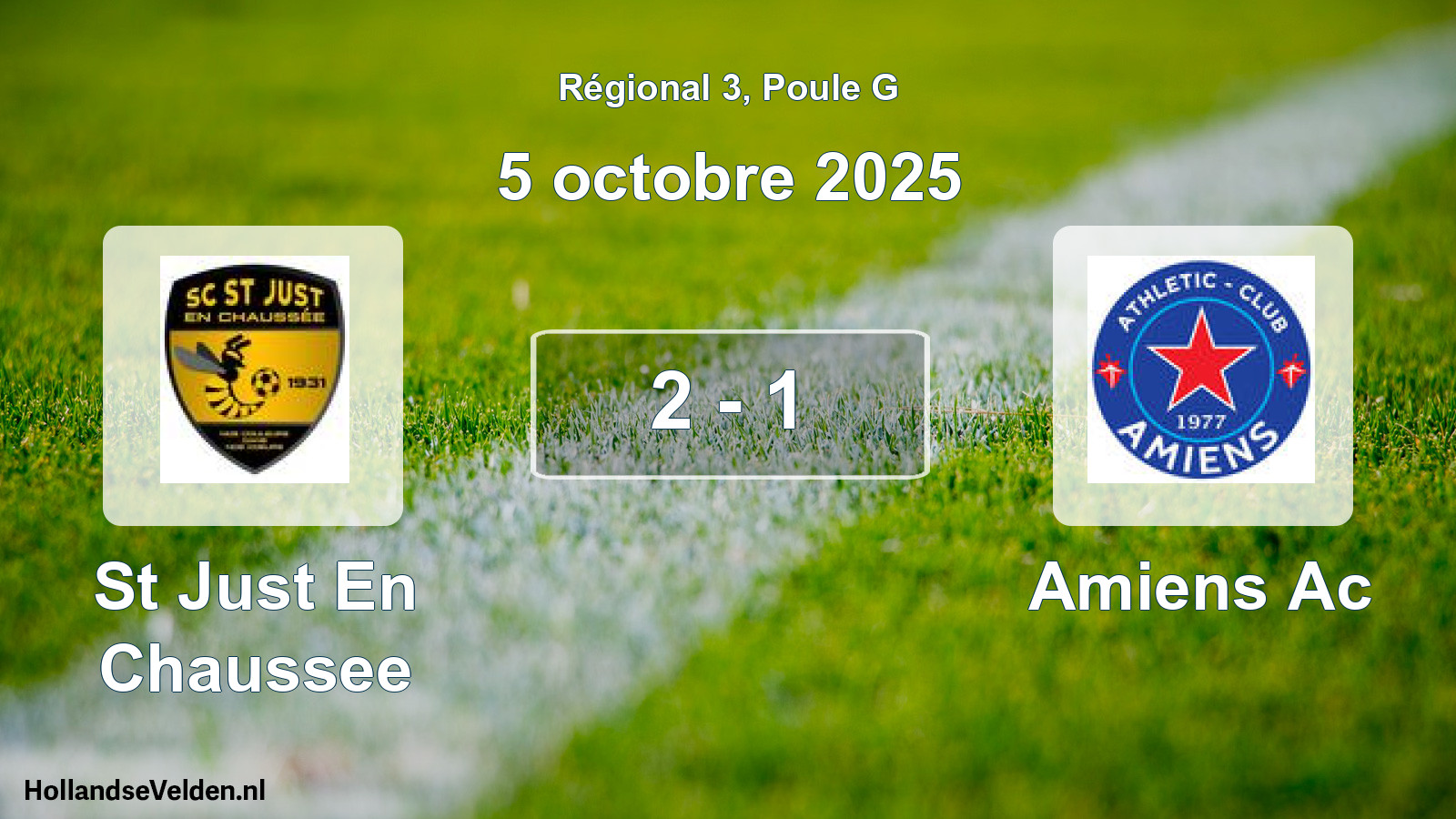 Gespeelde wedstrijd: St Just En Chaussee - Amiens Ac 2 - 1 (5 oktober 2025)