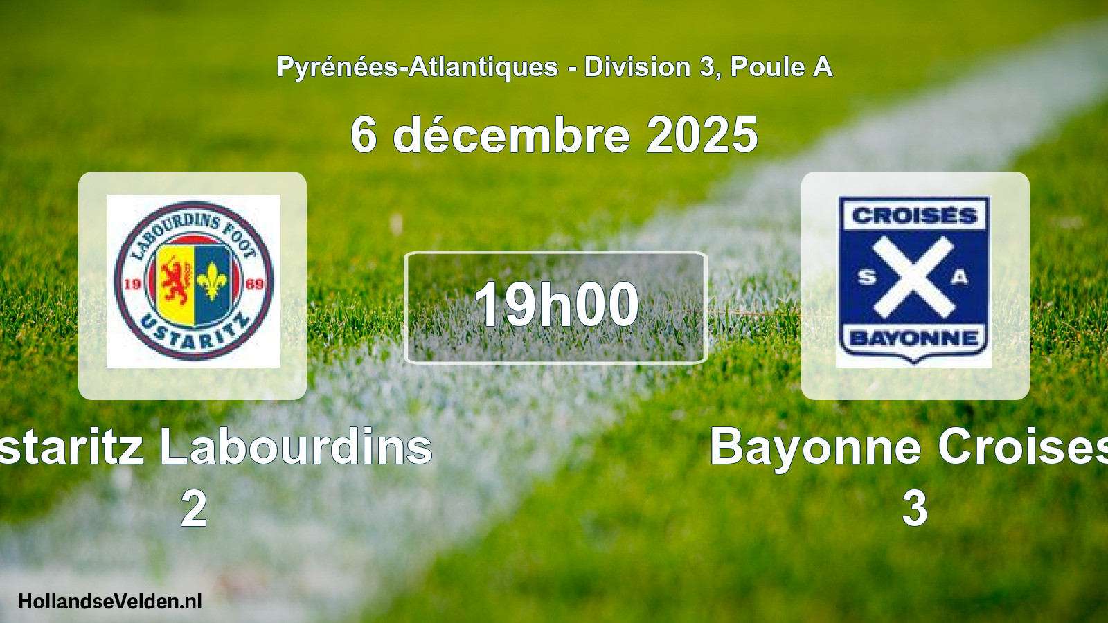 Geplande wedstrijd: Ustaritz Labourdins 2 - Bayonne Croises 3 (6 décembre 2025)