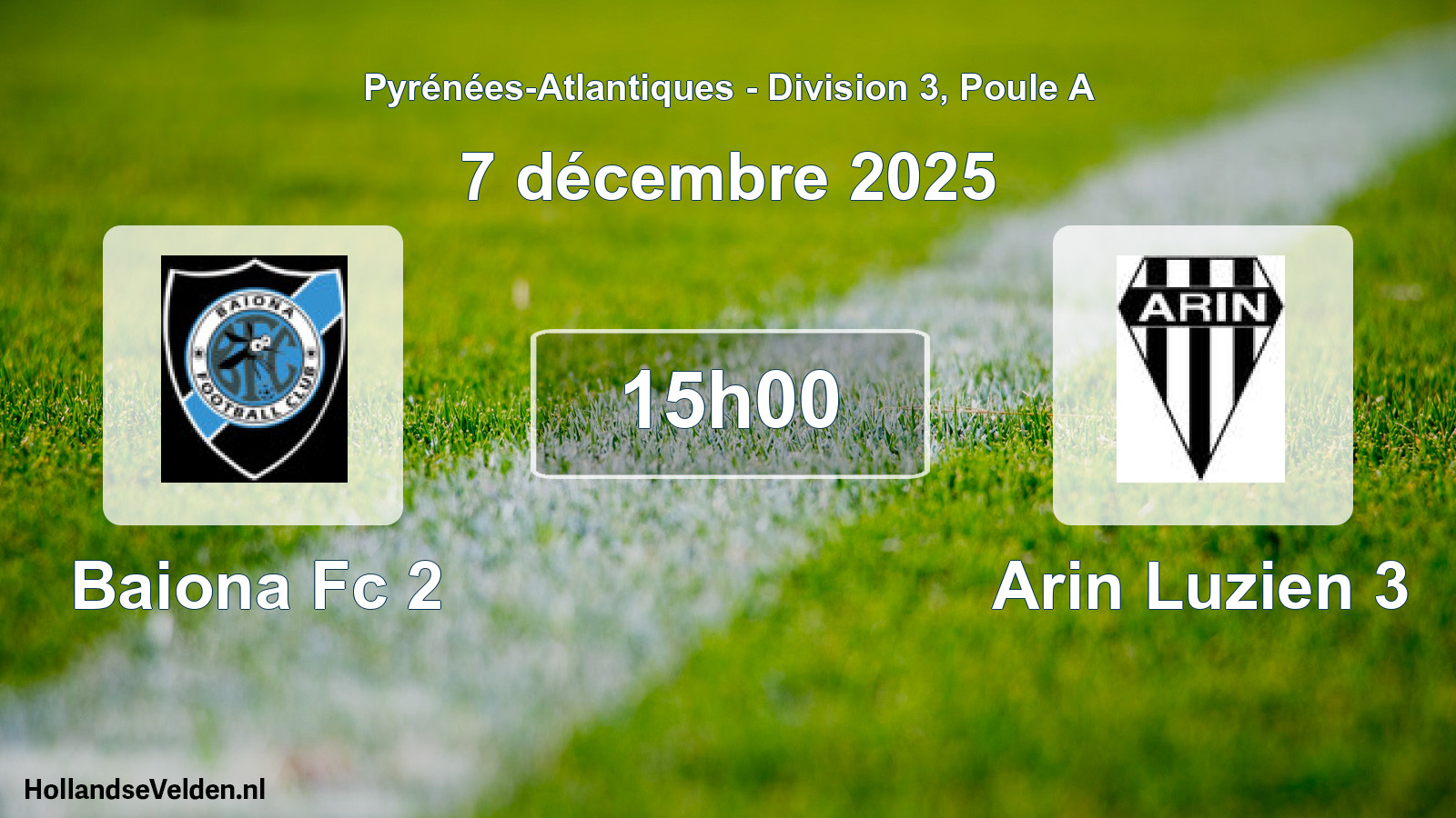 Geplande wedstrijd: Baiona Fc 2 - Arin Luzien 3 (7 décembre 2025)