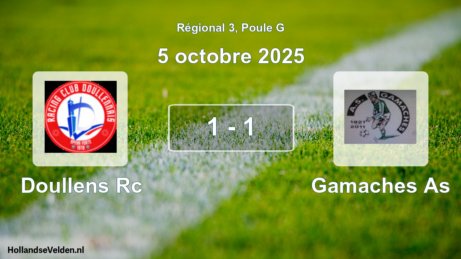 Gespeelde wedstrijd: Doullens Rc - Gamaches As 1 - 1 (5 octobre 2025)