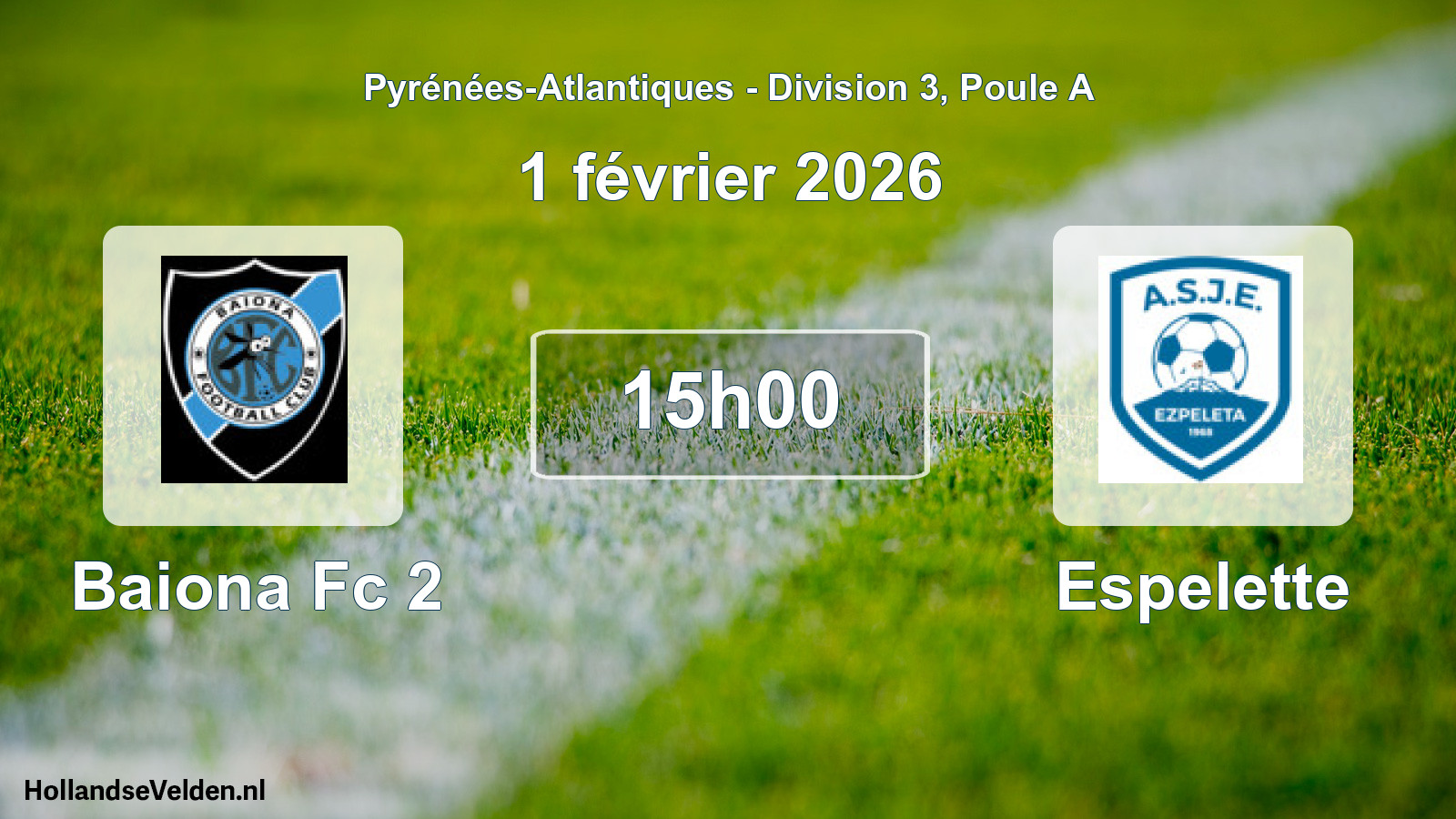 Geplande wedstrijd: Baiona Fc 2 - Espelette (1 février 2026)
