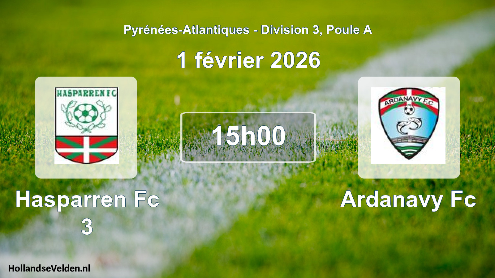 Scheduled Match: Hasparren Fc 3 - Ardanavy Fc (1 February 2026)