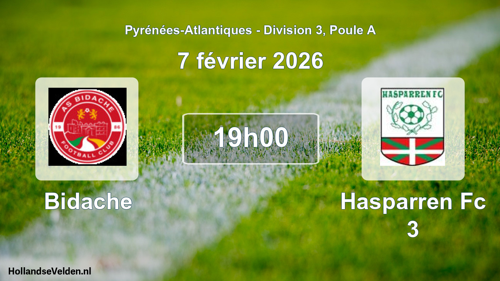 Geplande wedstrijd: Bidache - Hasparren Fc 3 (7 février 2026)
