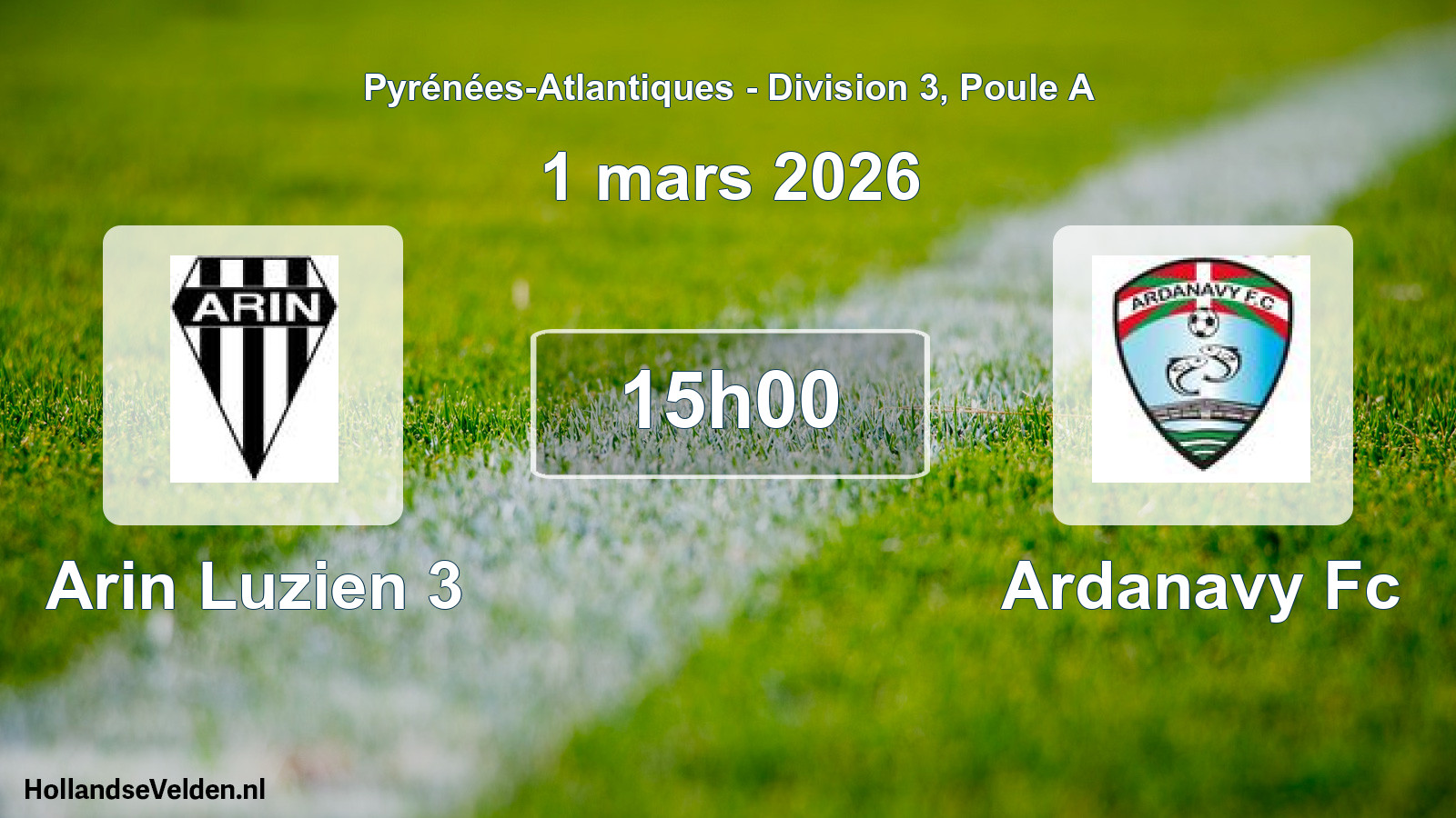 Scheduled Match: Arin Luzien 3 - Ardanavy Fc (1 March 2026)