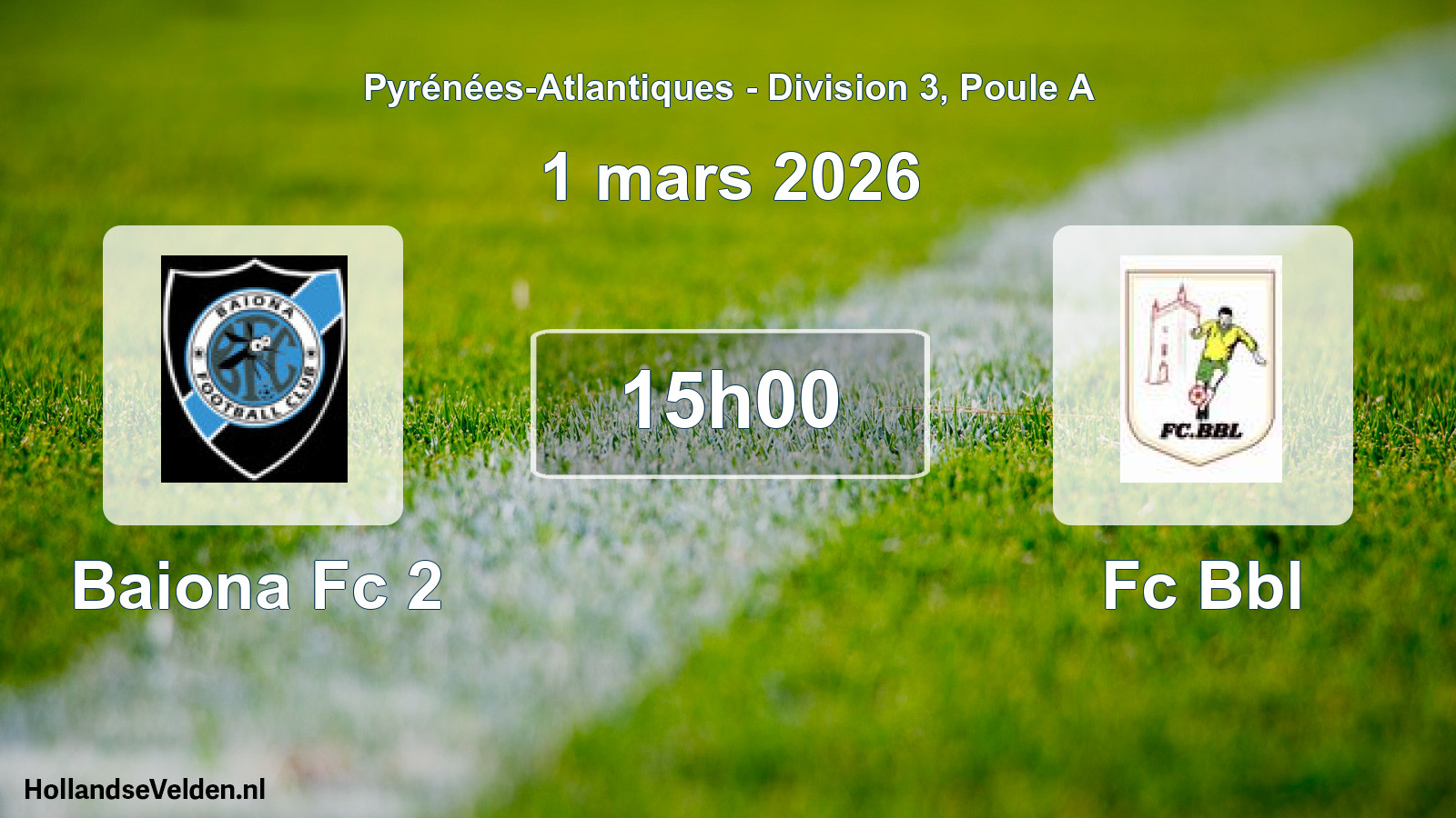 Scheduled Match: Baiona Fc 2 - Fc Bbl (1 March 2026)