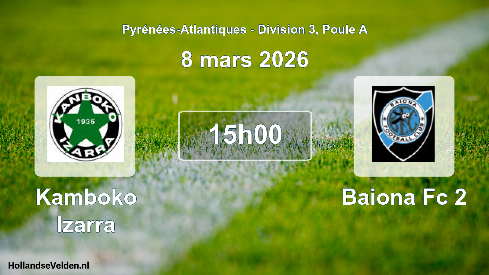 Geplande wedstrijd: Kamboko Izarra - Baiona Fc 2 (8 mars 2026)