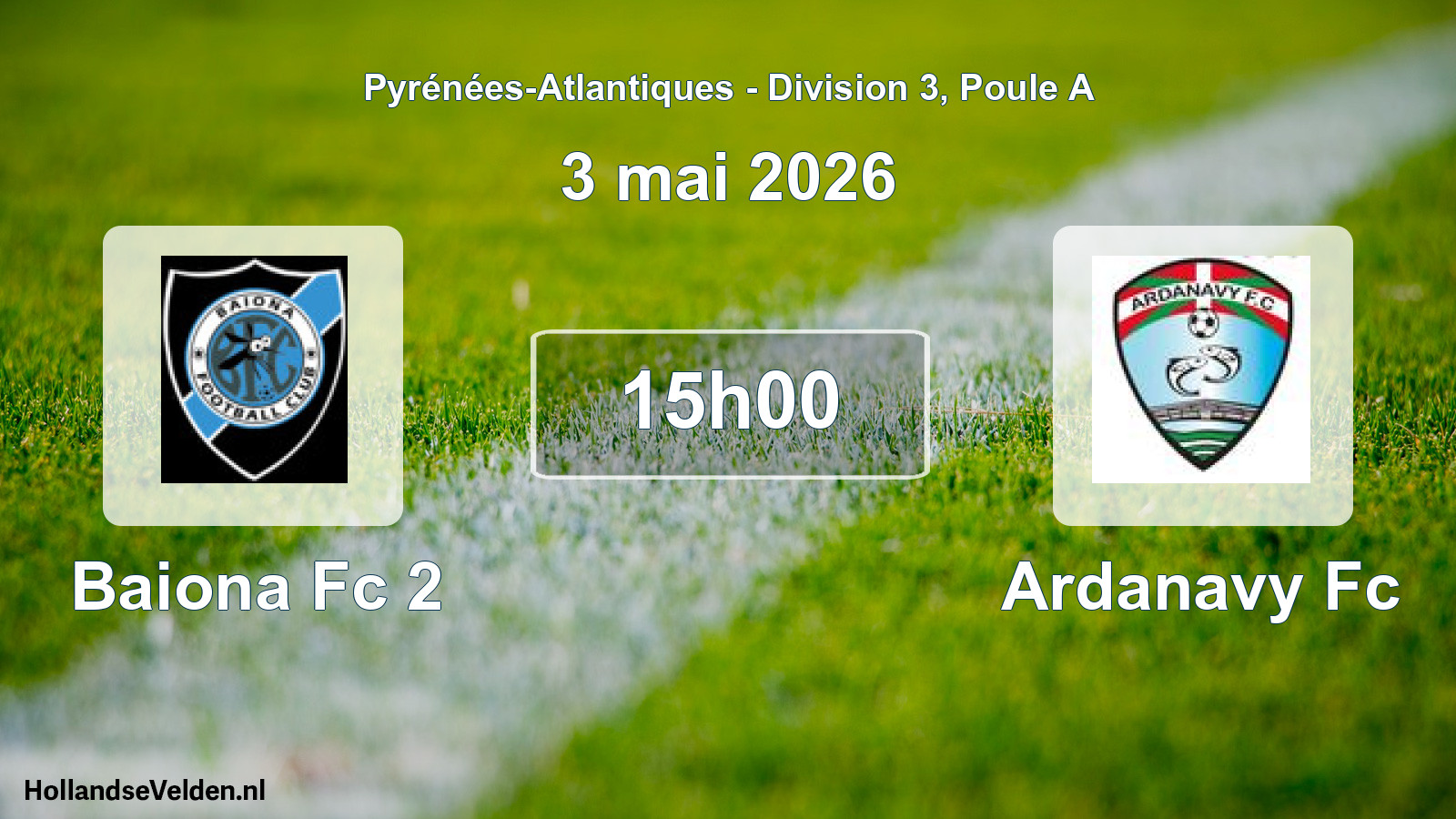 Geplande wedstrijd: Baiona Fc 2 - Ardanavy Fc (3 mai 2026)