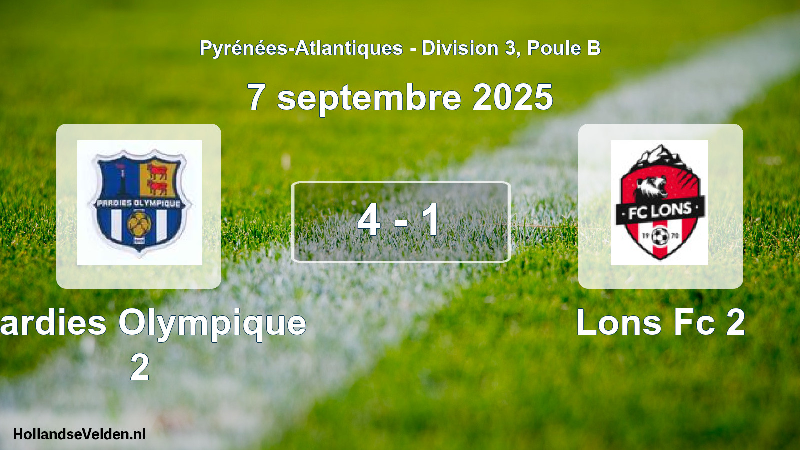 Gespeelde wedstrijd: Pardies Olympique 2 - Lons Fc 2 4 - 1 (7 september 2025)
