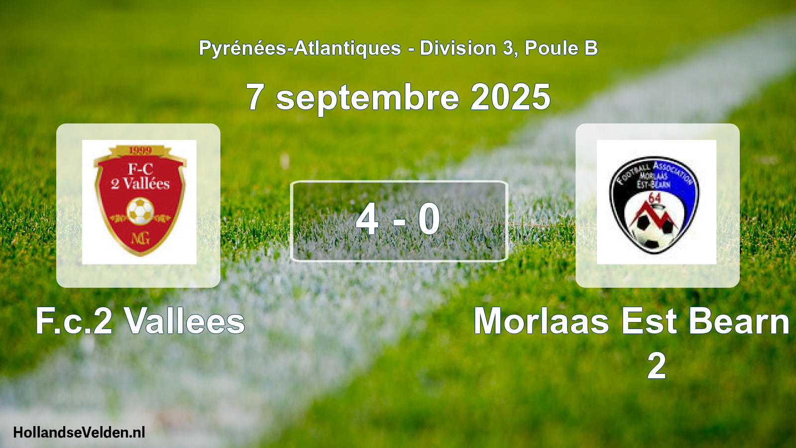 Total number of matches played: F.c.2 Vallees - Morlaas Est Bearn Fa 2 4 - 0 (7 September 2025)