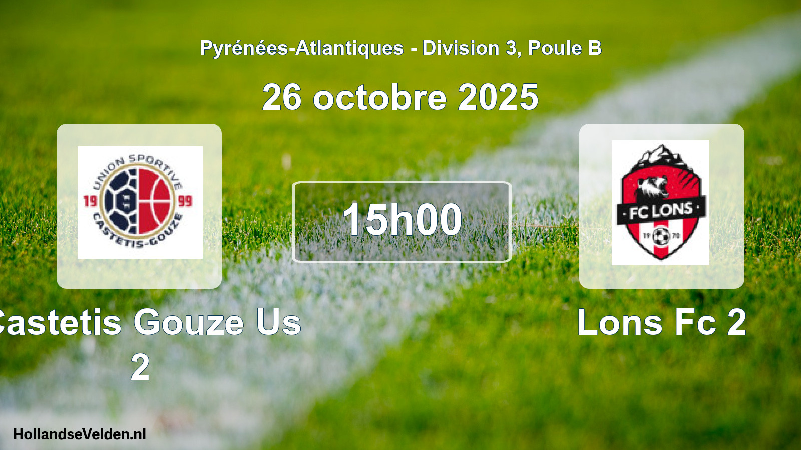 Scheduled Match: Castetis Gouze Us 2 - Lons Fc 2 (26 October 2025)
