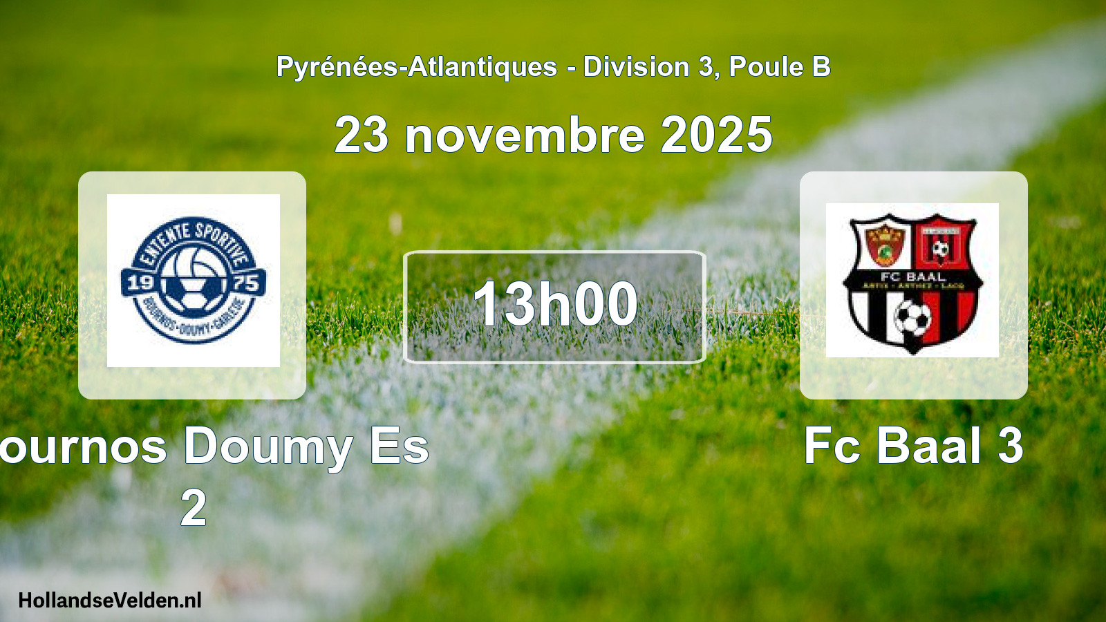 Scheduled Match: Bournos Doumy Es 2 - Fc Baal 3 (23 November 2025)
