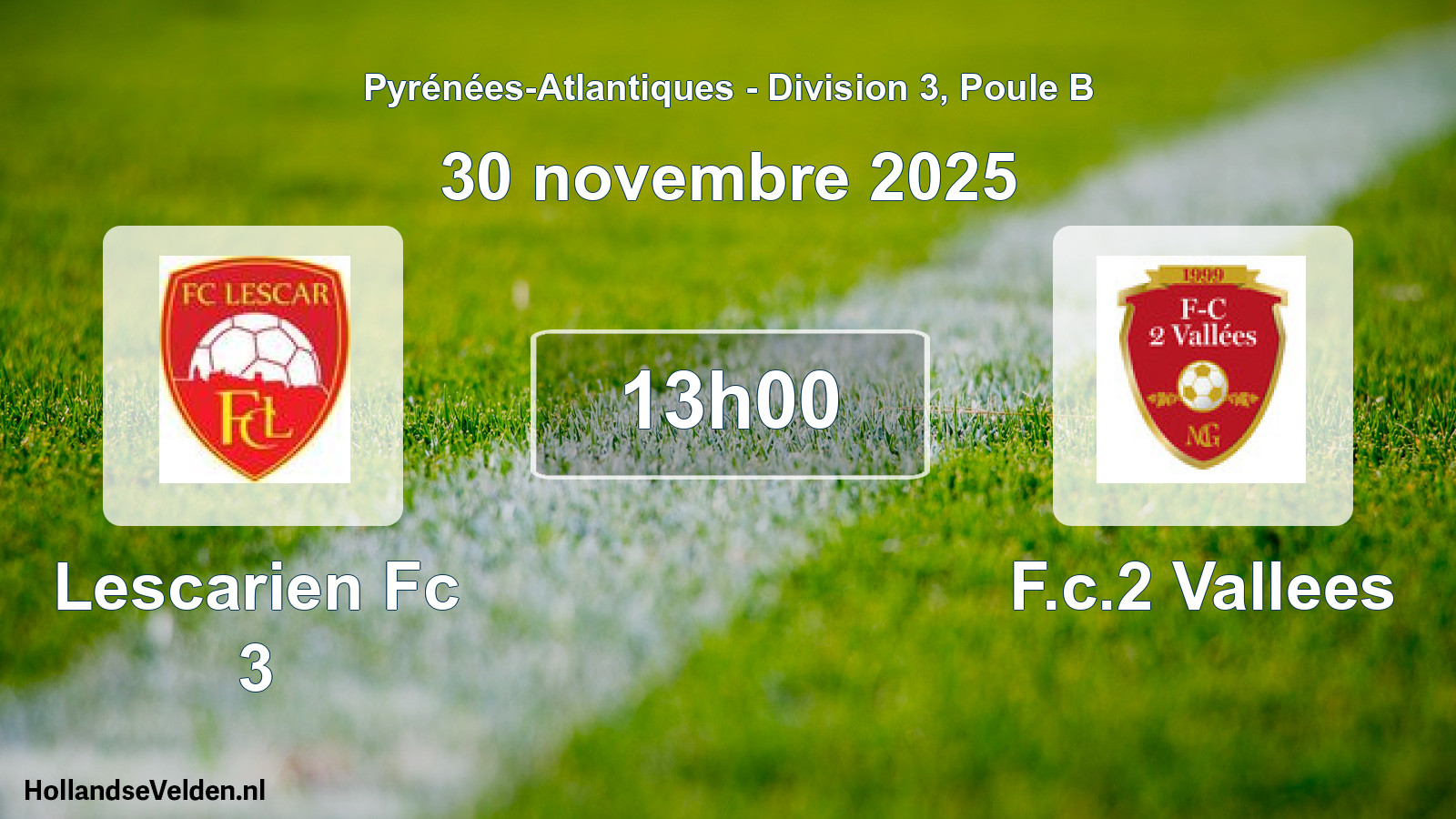 Scheduled Match: Lescarien Fc 3 - F.c.2 Vallees (30 November 2025)