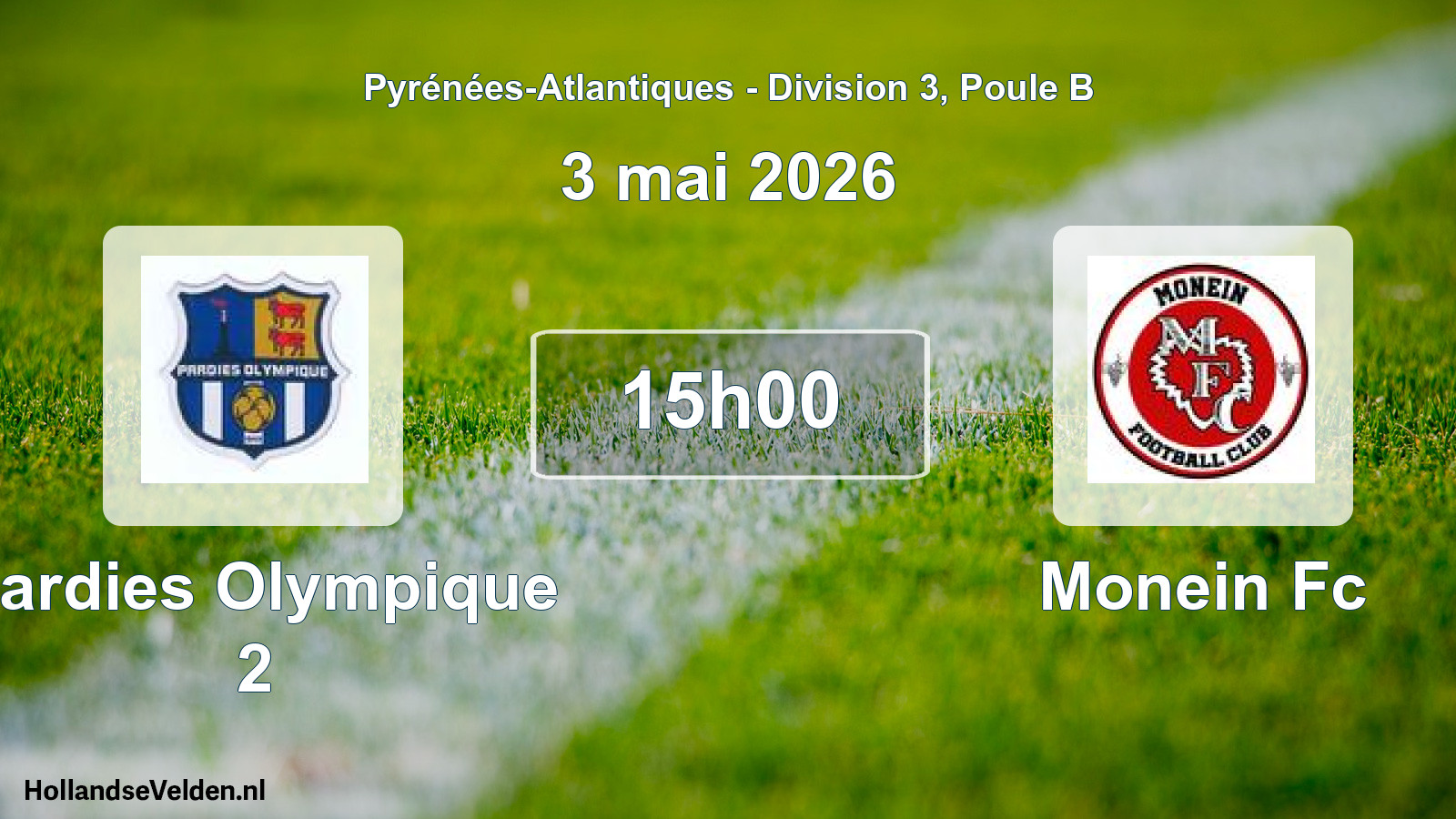 Geplande wedstrijd: Pardies Olympique 2 - Monein Fc (3 mai 2026)