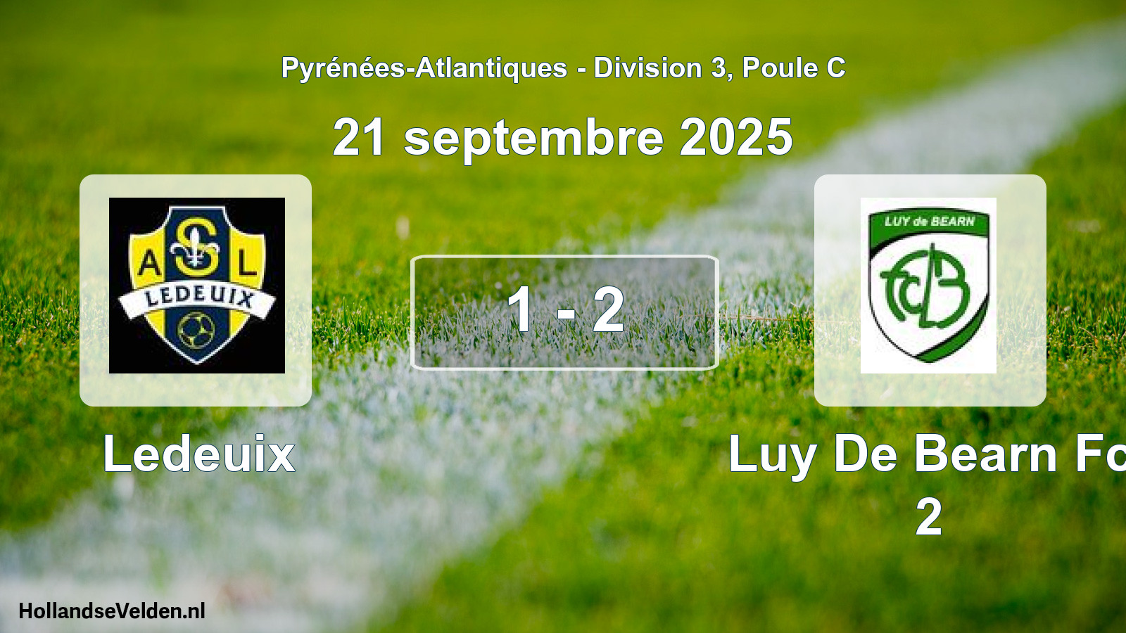 Gespeelde wedstrijd: Ledeuix - Luy De Bearn Fc 2 1 - 2 (21 septembre 2025)