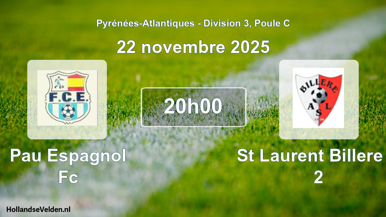 Geplande wedstrijd: Pau Espagnol Fc - St Laurent Billere A 2 (22 novembre 2025)